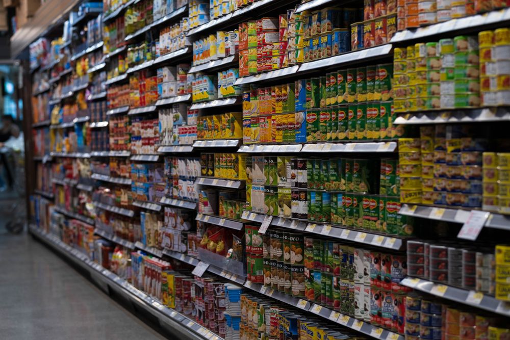 Shelf-stable groceries, snacks, beverages and pantry staples.
