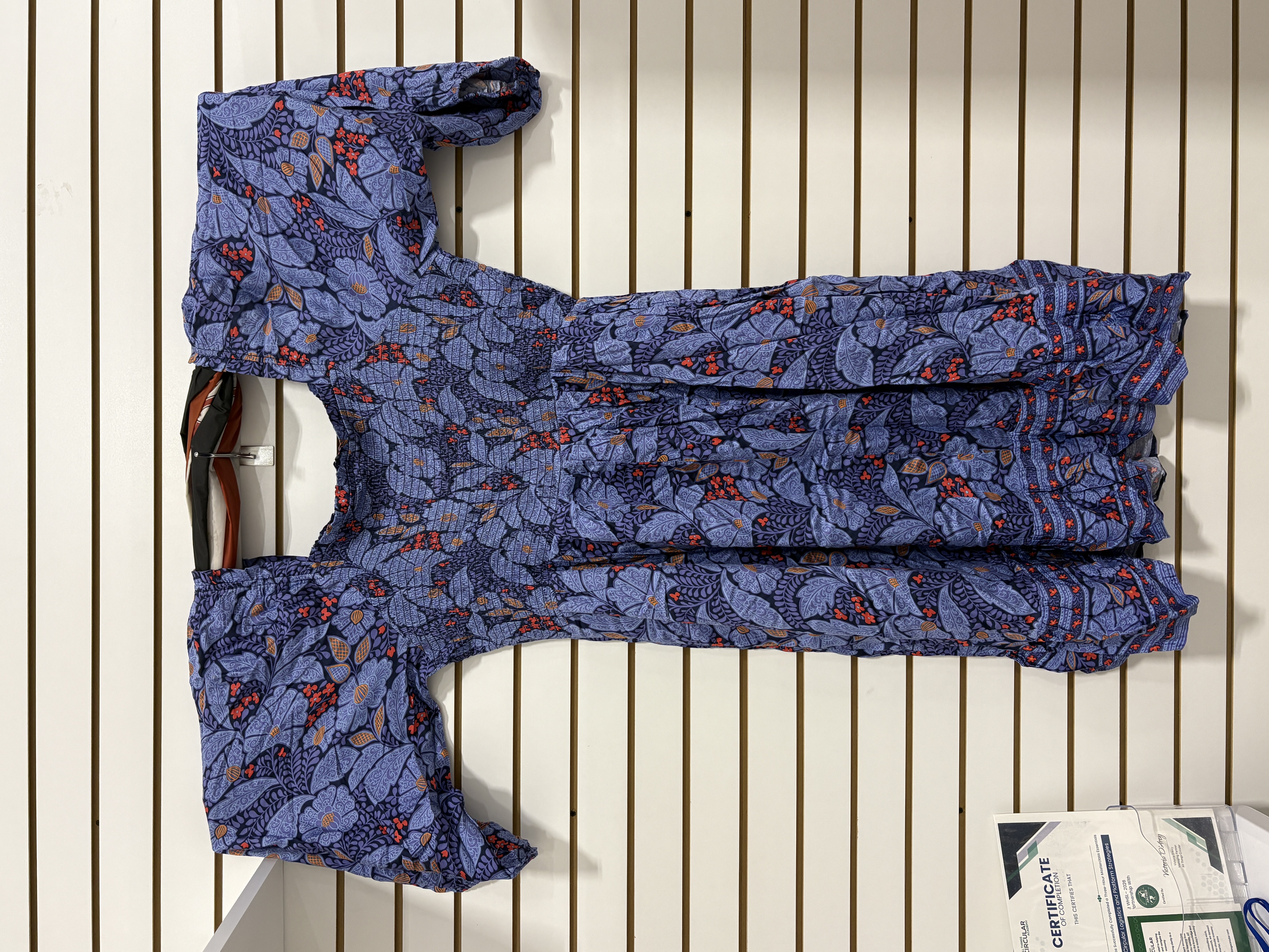 Destination 365 3XL Blue Floral Print Dress