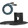 Cheetah TV Wall Mount Shelf Bracket, with 15 ft HDMI Cable, 18x16-Inch Black Components Shelf Under TV for Cable Box, DVD Player, Stereo AV, AS1B