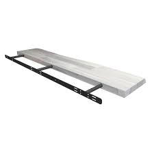 -Acacia Afloat Shelf FSC 1200x250x38mm, Finger-joiNT ORGANIC WHITE
