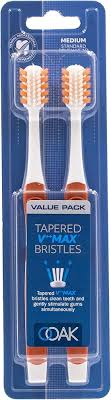 Oak 2 Pack Toothbrushes Burnt Orange medium