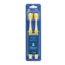 Oak 2 Pack Toothbrushes Yellow Medium