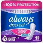 Item# 92745 Always Discreet 45Ct Extra Heavy Long Pads
