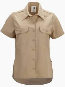 Port Authority Ladies Button Down 2 Pocket Shirt Kahki MED