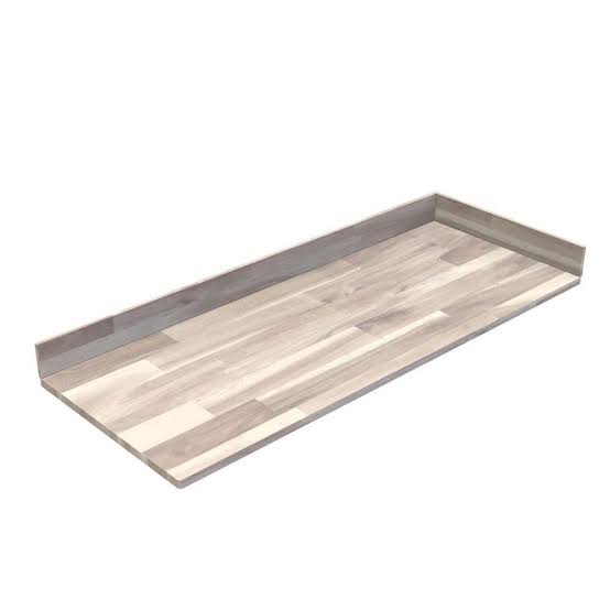 -FSC Acacia Vanity Top with Backsplash, Organic White    2159x610x26mm
