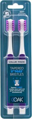Oak 2 Pack Toothbrushes Pink Medium