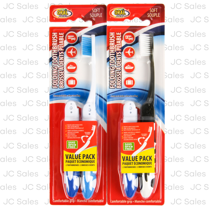 oral fusion 2 pkg travel toothbrush