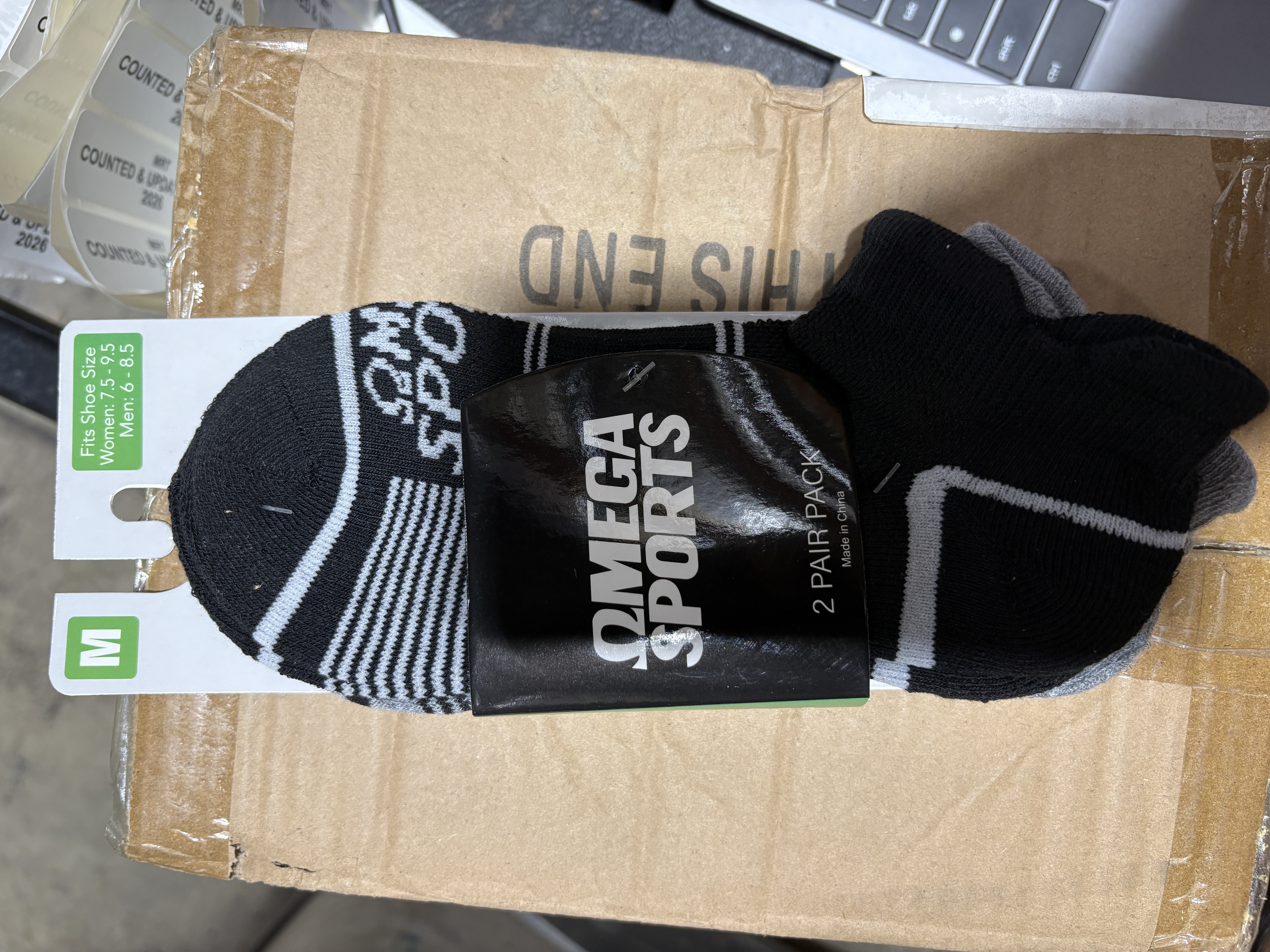 Omega Sports 2 Pack Socks OMS730DT9 Black Gray