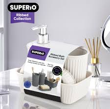 Superior Ribbed Bath Accessory Set