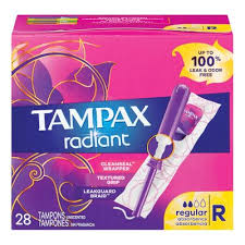 Tampax 28 count Regular Radiant Tampons