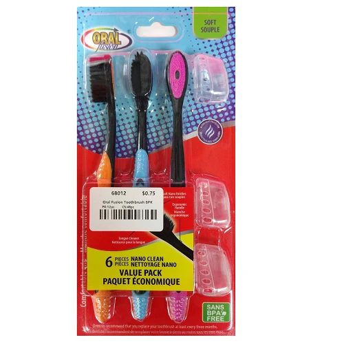 Oral Fusion 3 Pack Soft Toothbrush w/ covers