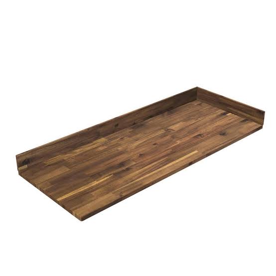 FSC Acacia Vanity Top with Backsplash, Brown 1549x610x26