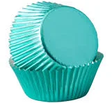 Wilton 24 count Teal Foil  Baking Cups